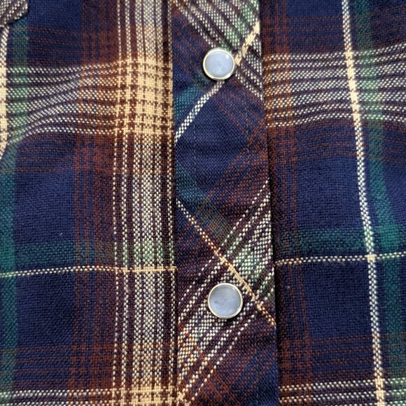 ROEBUCKS Men's XL Multicolor Plaid Flannel Pearl Snap Pocket Long Sleeve Western - Picture 11 of 15